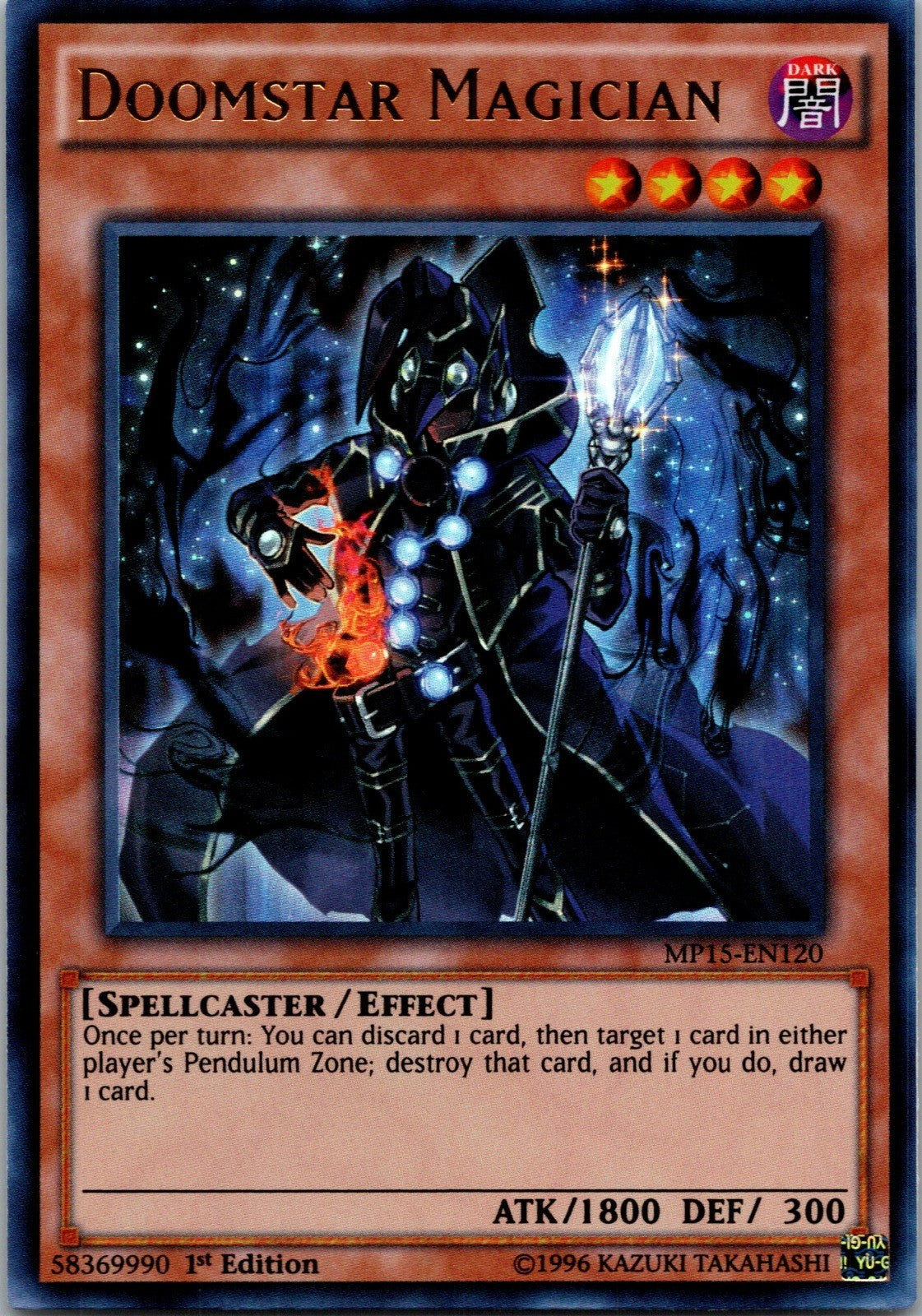 Yugioh Doomstar Magician MP15-EN120 1st Edition Ultra Rare NM