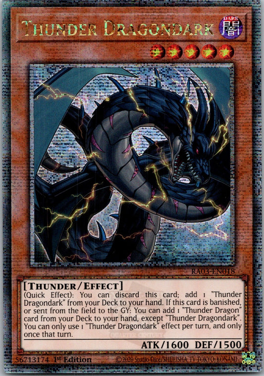 Yugioh Thunder Dragondark RA03-EN018 Quarter Century Secret Rare 1st Edition NM