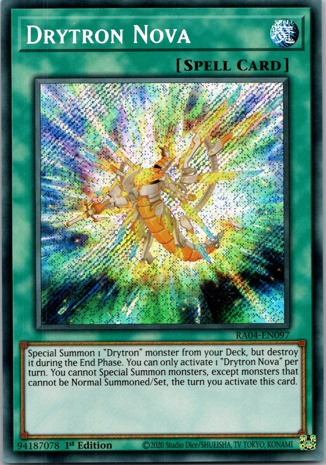Yugioh Drytron Nova RA04-EN097 1st Edition Secret Rare NM