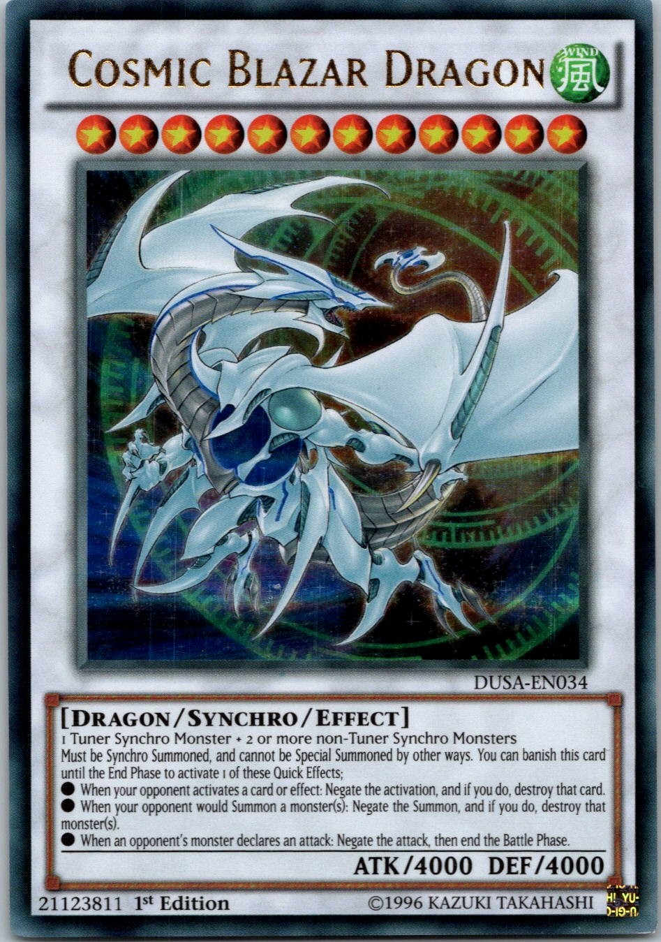 Yugioh Cosmic Blazar Dragon DUSA-EN034 1st Edition Ultra Rare NM