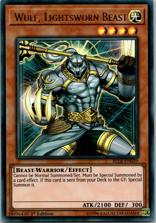Yugioh Wulf, Lightsworn Beast BLLR-EN039 1st Edition Ultra Rare NM