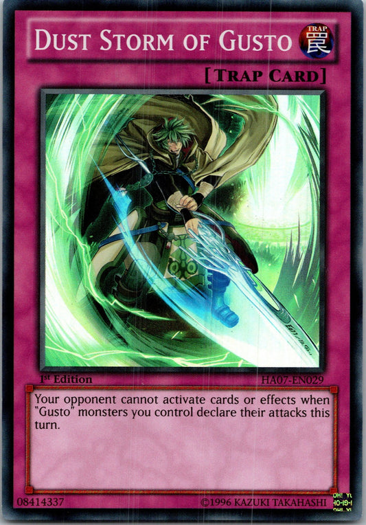 Yugioh Dust Storm of Gusto HA07-EN029 1st Edition Super Rare NM