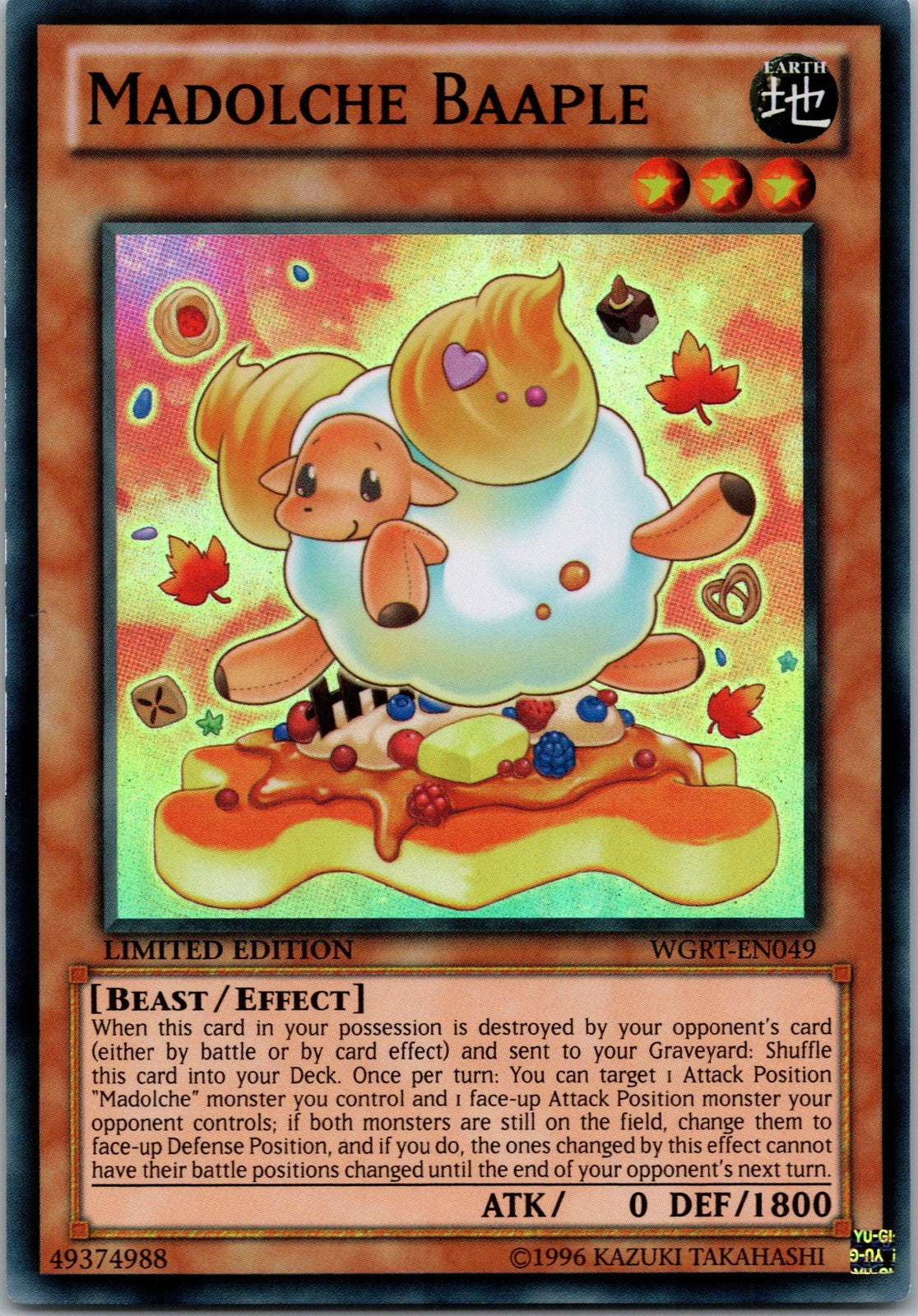 Yugioh Madolche Baaple WGRT-EN049 Limited Edition Super Rare NM