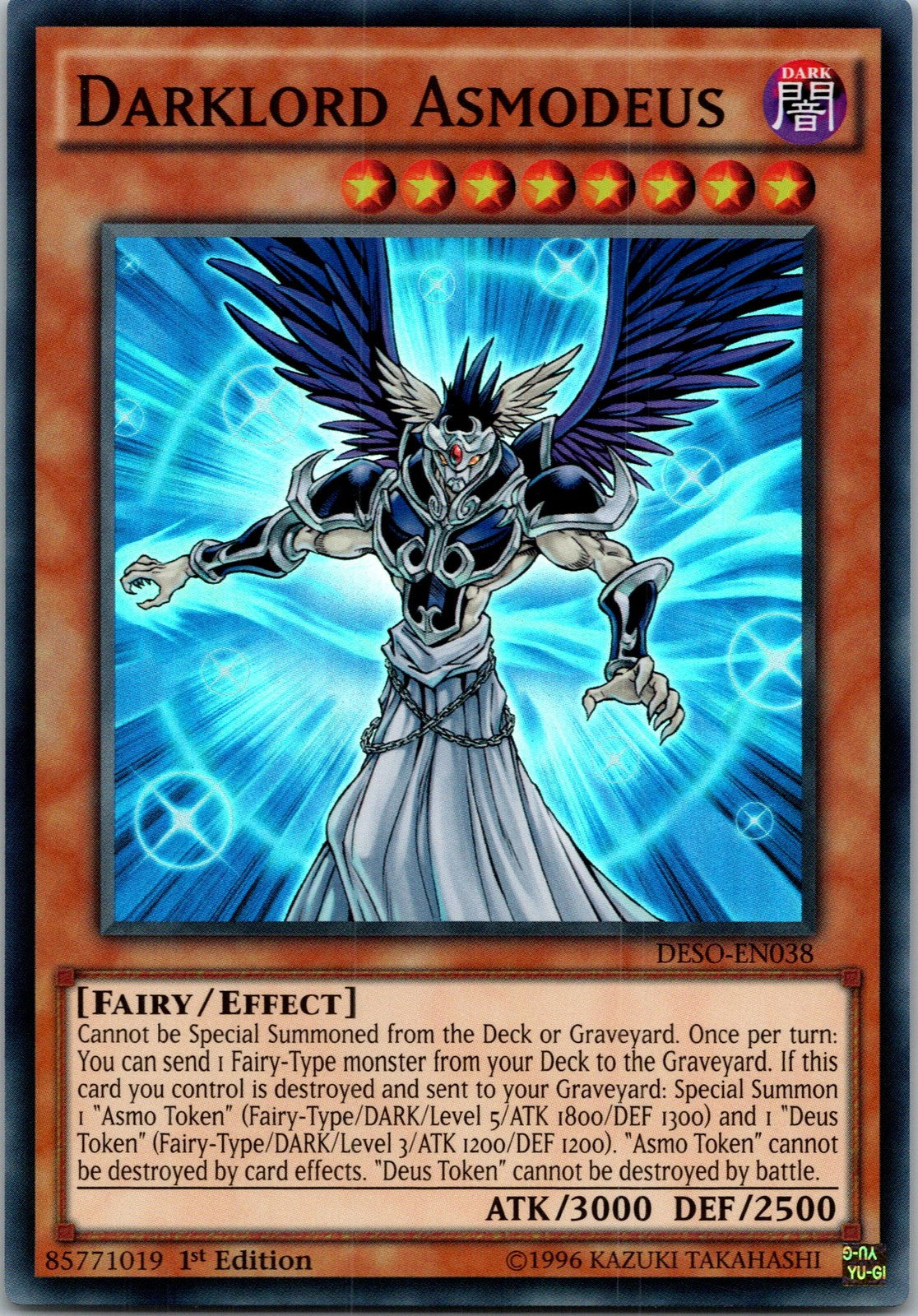 Yugioh Darklord Asmodeus DESO-EN038 1st Edition Super Rare NM