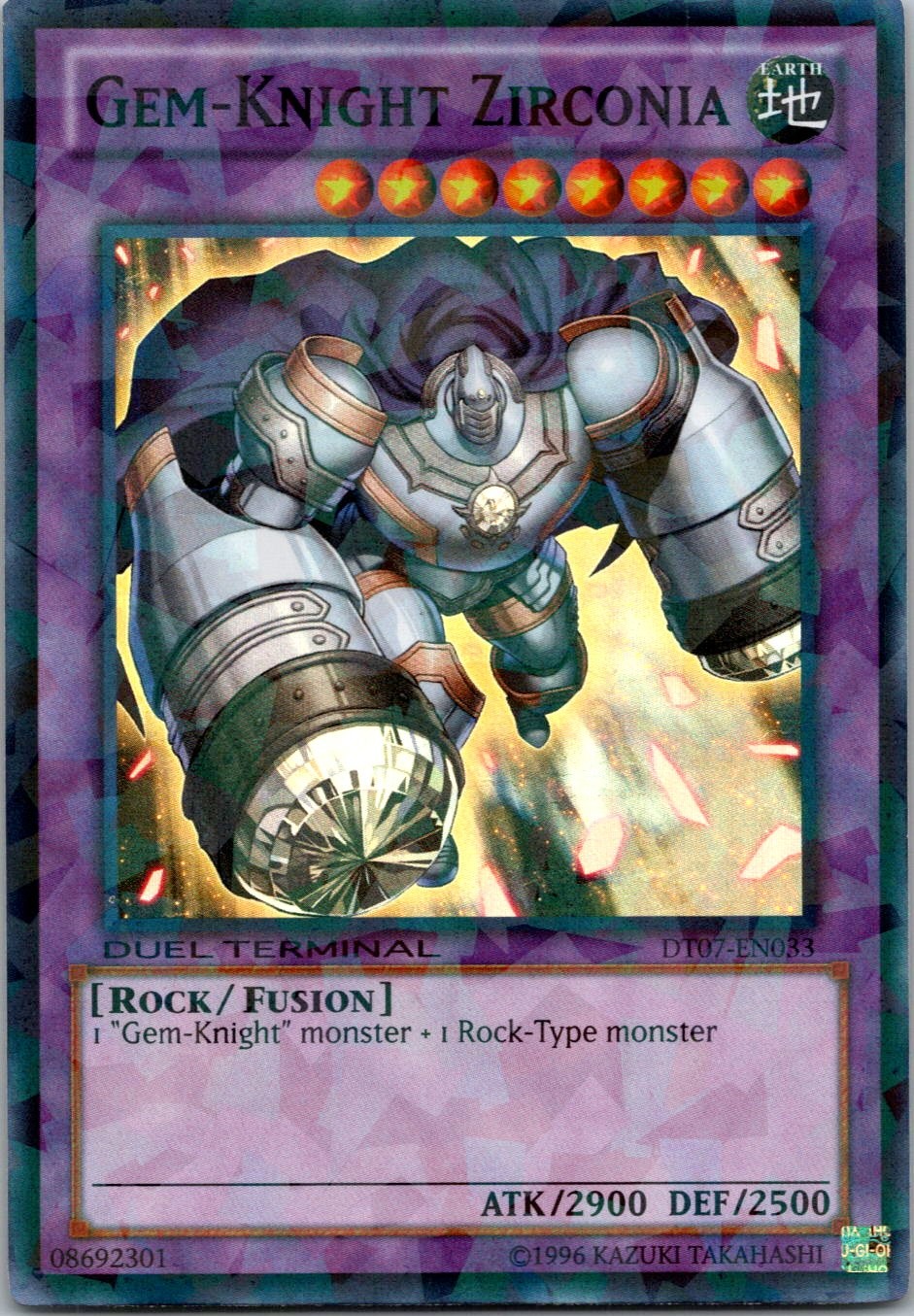 Yugioh Gem-Knight Zirconia DT07-EN033 Duel Terminal Super Parallel Rare NM