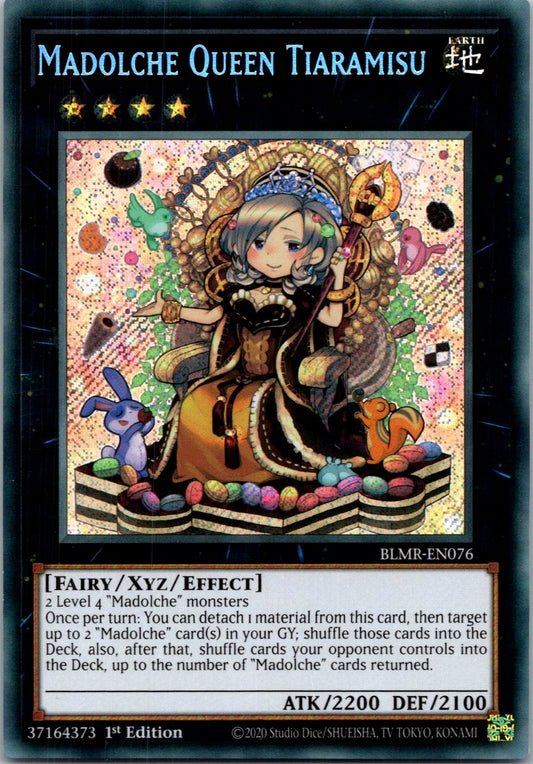 Yugioh Madolche Queen Tiaramisu BLMR-EN076 1st Edition Secret Rare NM