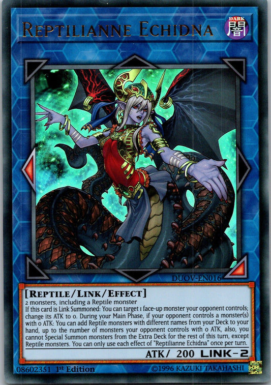 Yugioh Reptilianne Echidna DUOV-EN016 1st Edition Ultra Rare NM