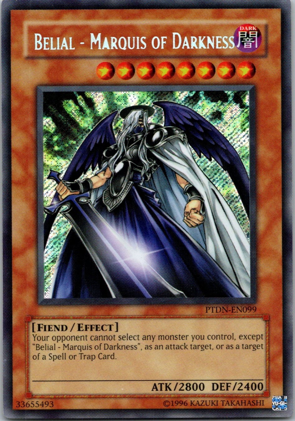 Yugioh Belial - Marquis of Darkness PTDN-EN099 Secret Rare NM