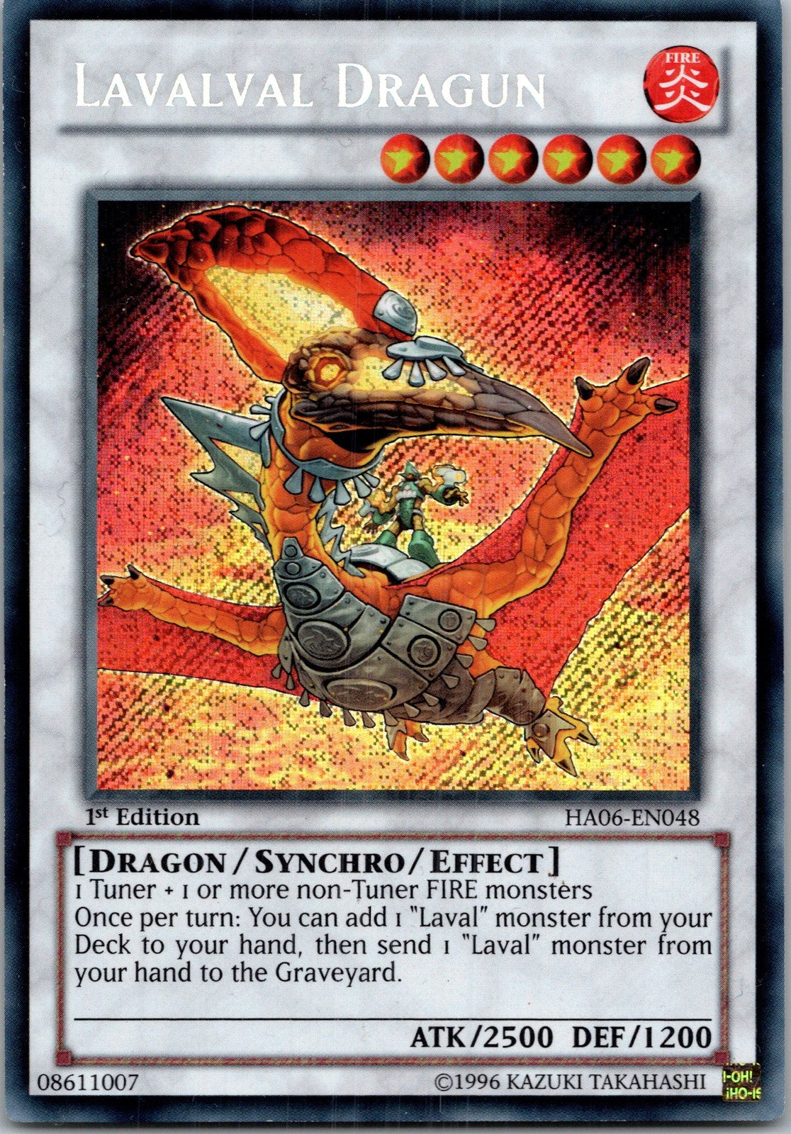 Yugioh Lavalval Dragun HA06-EN048 1st Edition Secret Rare NM