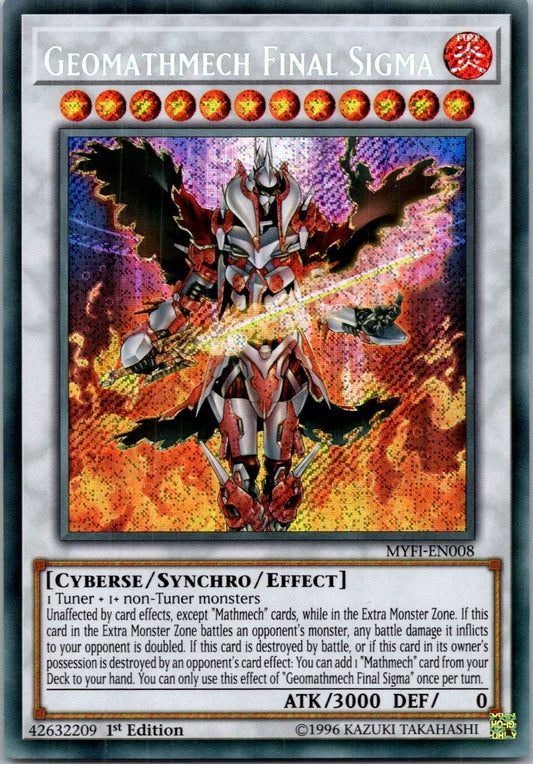 Yugioh Geomathmech Final Sigma MYFI-EN008 1st Edition Secret Rare NM