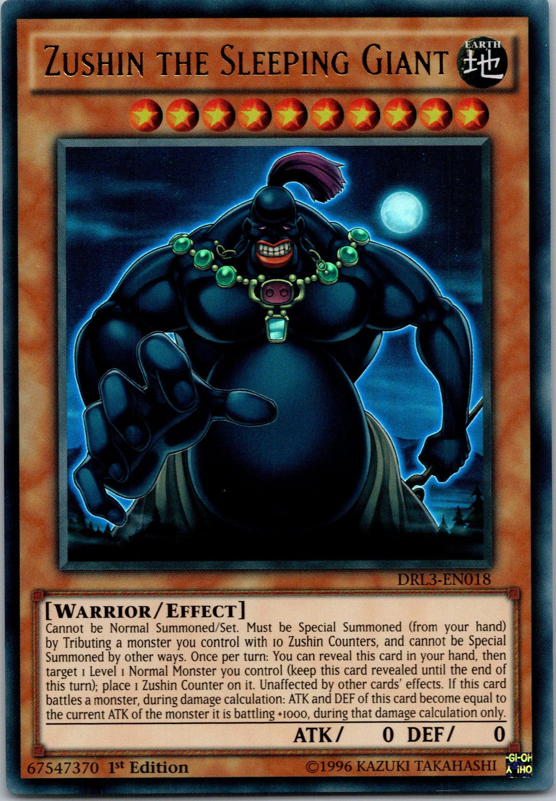 Yugioh Zushin the Sleeping Giant DRL3-EN018 1st Edition Ultra Rare NM