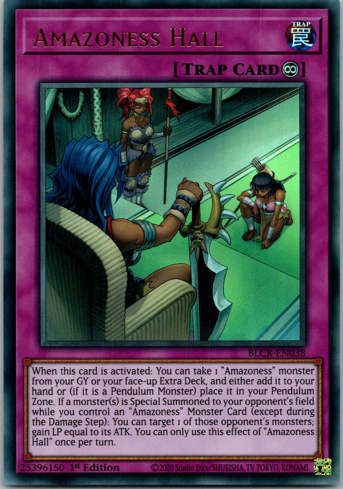 Yugioh Amazoness Hall BLCR-EN038 1st Edition Ultra Rare NM