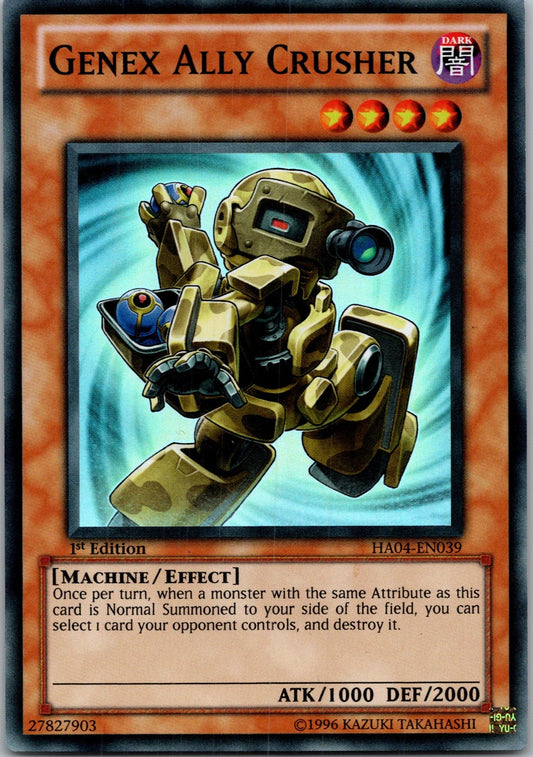 Yugioh Genex Ally Crusher HA04-EN039 1st Edition Super Rare NM