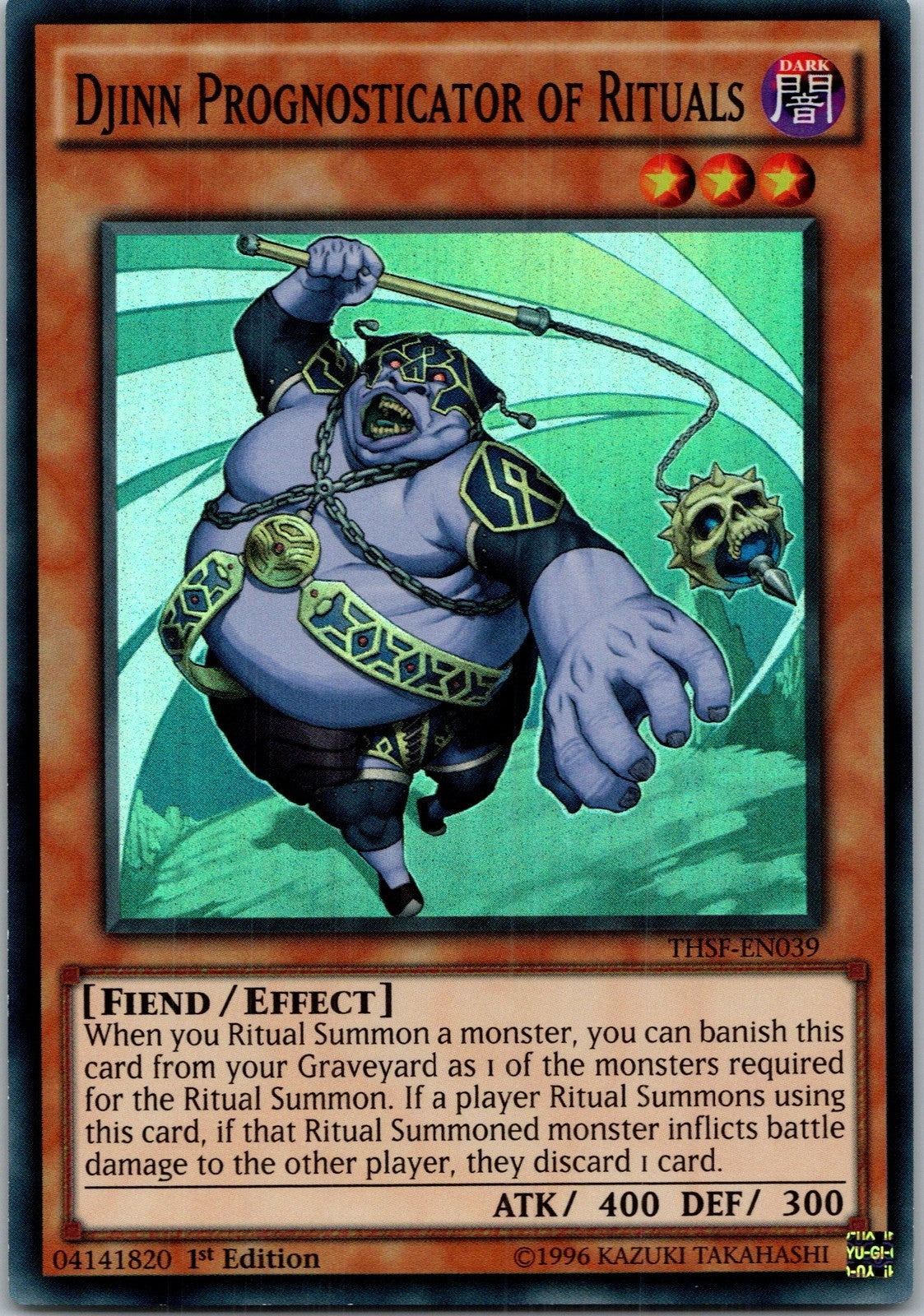 Yugioh Djinn Prognosticator of Rituals THSF-EN039 1st Edition Super Rare NM