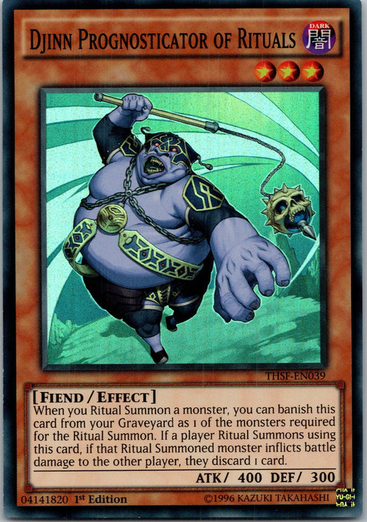 Yugioh Djinn Prognosticator of Rituals THSF-EN039 1st Edition Super Rare NM