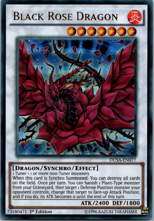 Yugioh Black Rose Dragon DUSA-EN077 1st Edition Ultra Rare NM
