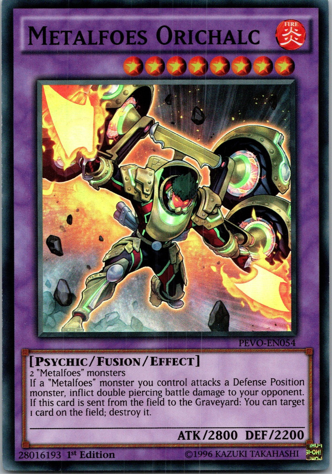 Yugioh Metalfoes Orichalc PEVO-EN054 1st Edition Super Rare NM