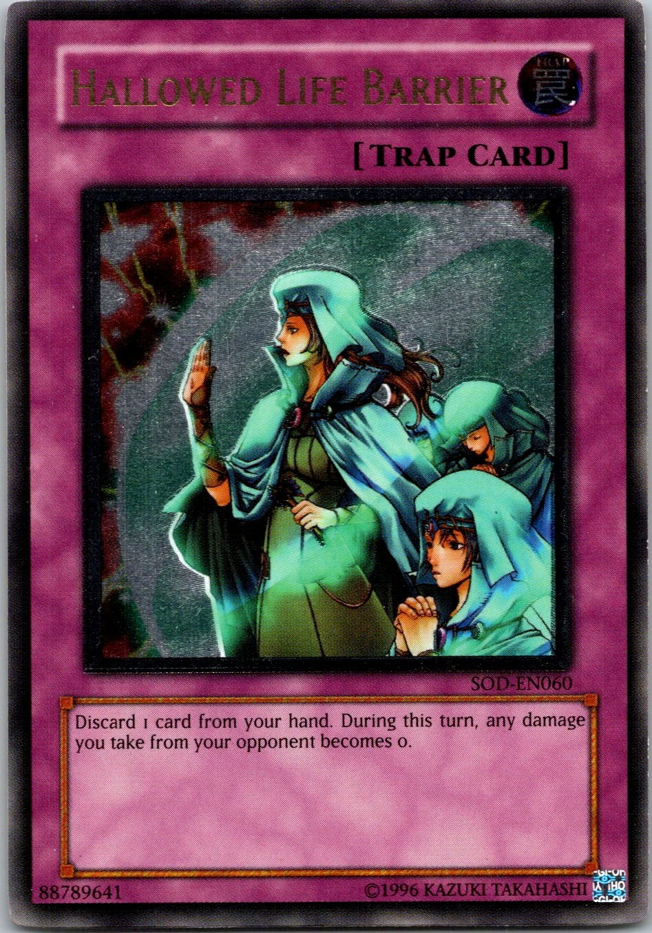 Yugioh Hallowed Life Barrier SOD-EN060 Ultimate Rare NM