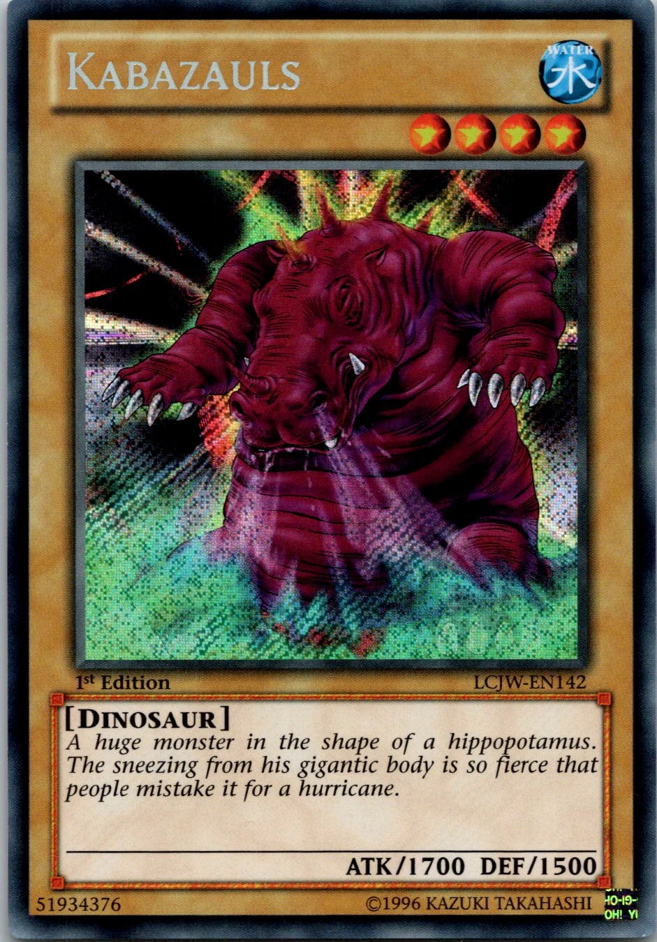 Yugioh Kabazauls LCJW-EN142 1st Edition Secret Rare NM