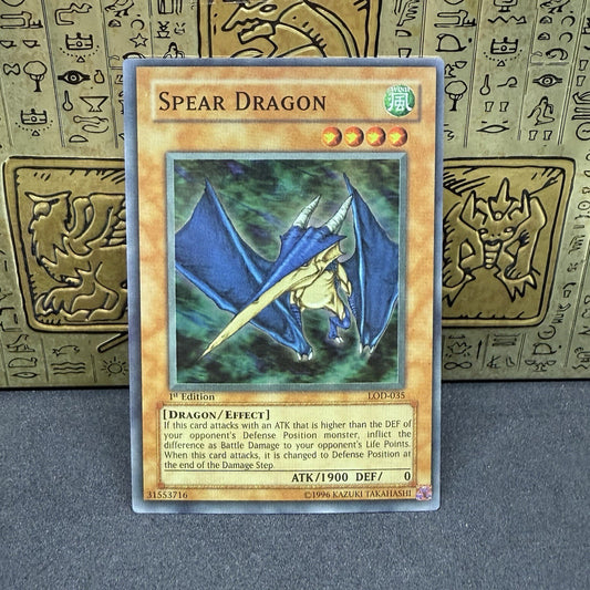 Yugioh Spear Dragon LOD-035 1st Edition Super Rare Faded NM