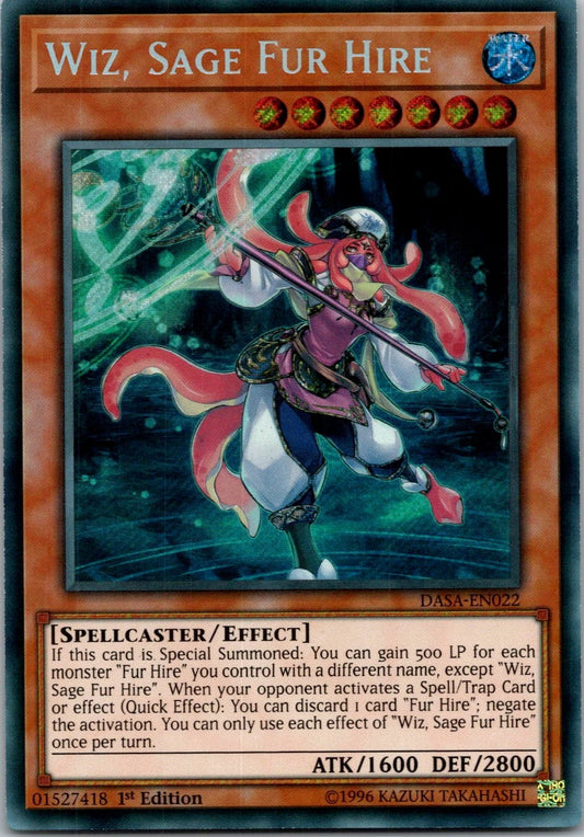 Yugioh Wiz, Sage Fur Hire DASA-EN022 1st Edition Secret Rare NM