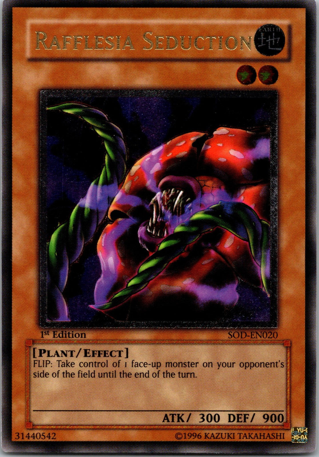 Yugioh Rafflesia Seduction SOD-EN020 1st Edition Ultimate Rare NM