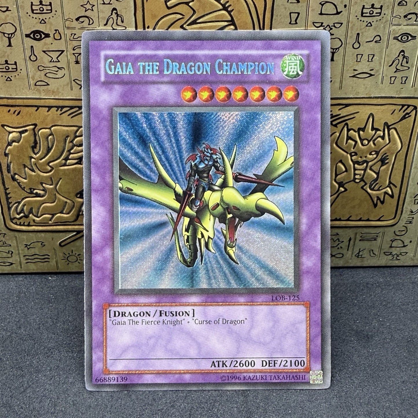 Yugioh Gaia The Dragon Champion LOB-125 Secret Rare Original Print NM