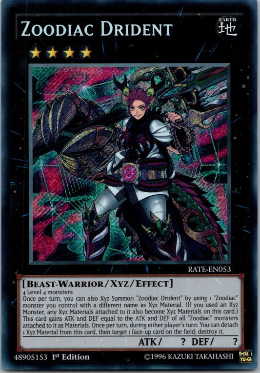 Yugioh Zoodiac Drident RATE-EN053 1st Edition Secret Rare NM