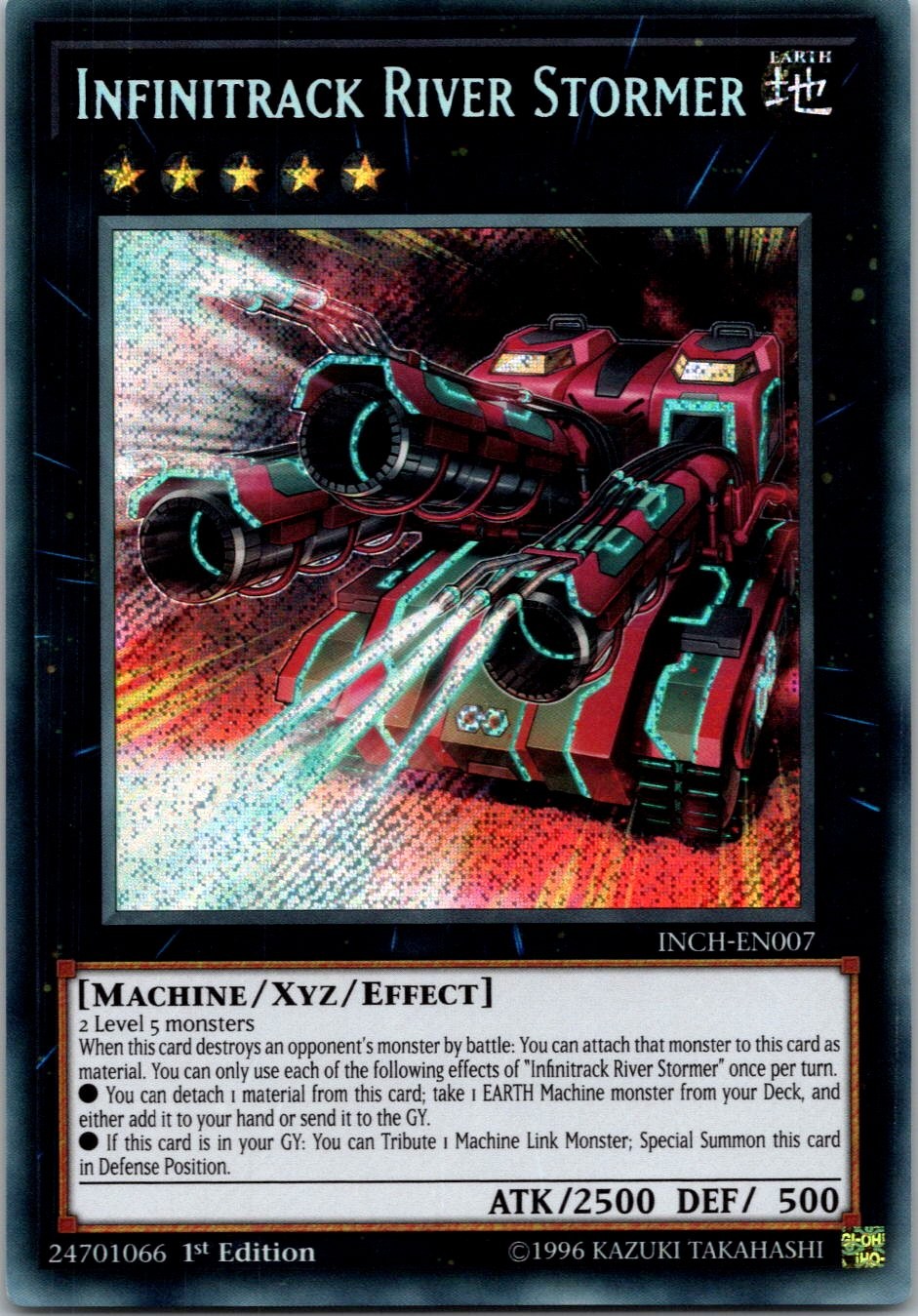 Yugioh Infinitrack River Stormer INCH-EN007 1st Edition Secret Rare NM