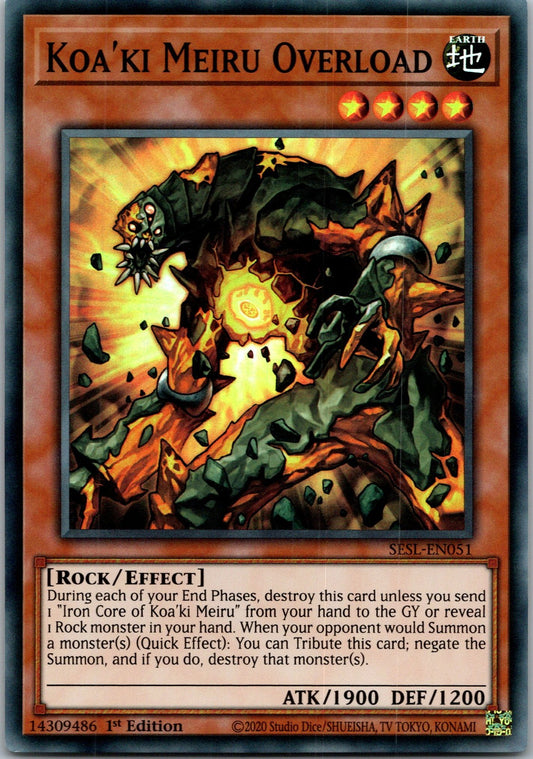 Yugioh Koa'ki Meiru Overload SESL-EN051 1st Edition Super Rare NM