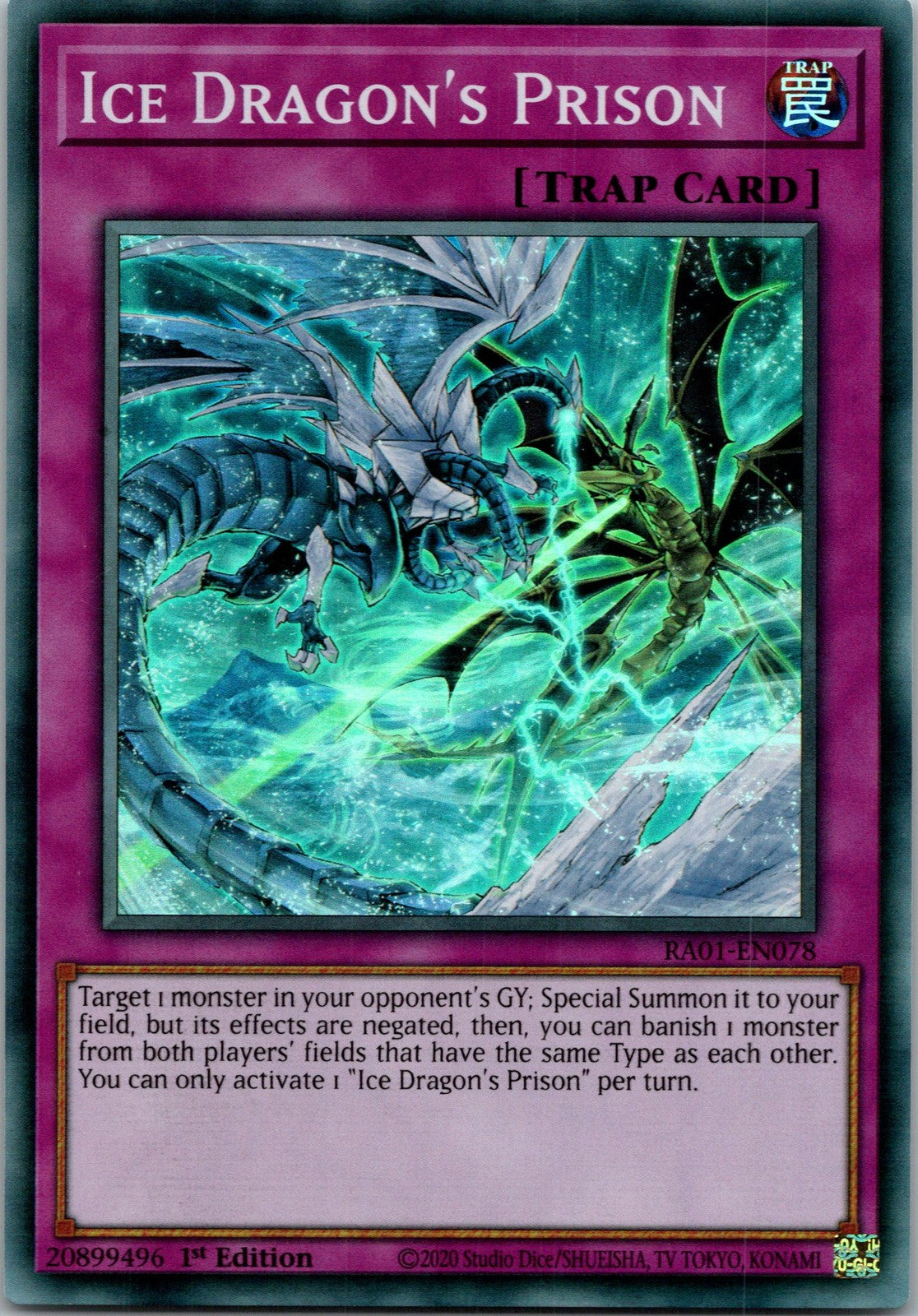 Yugioh Ice Dragon's Prison RA01-EN078 1st Edition Super Rare NM