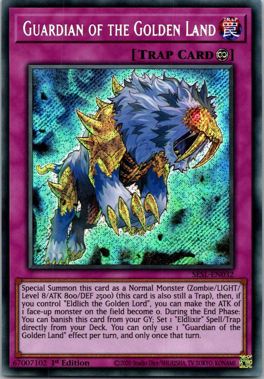 Yugioh Guardian of the Golden Land SESL-EN032 1st Edition Secret Rare NM