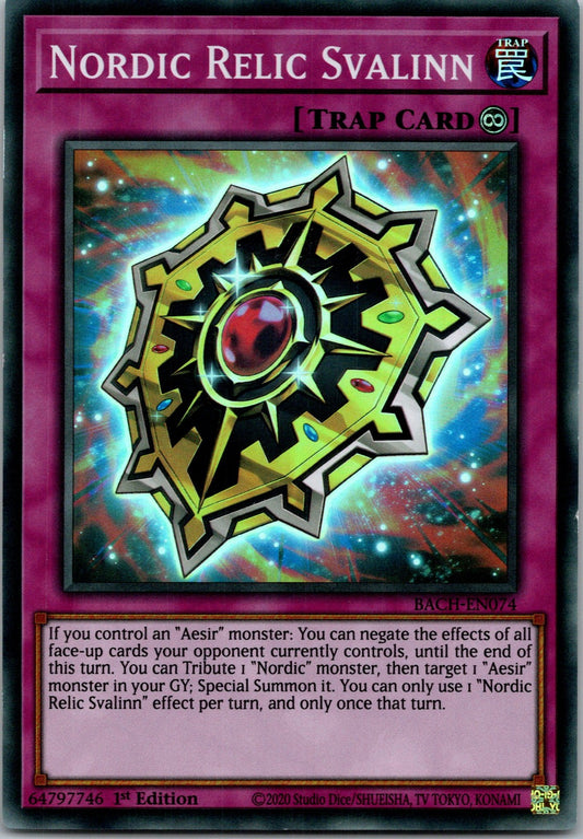 Yugioh Nordic Relic Svalinn BACH-EN074 1st Edition Super Rare NM