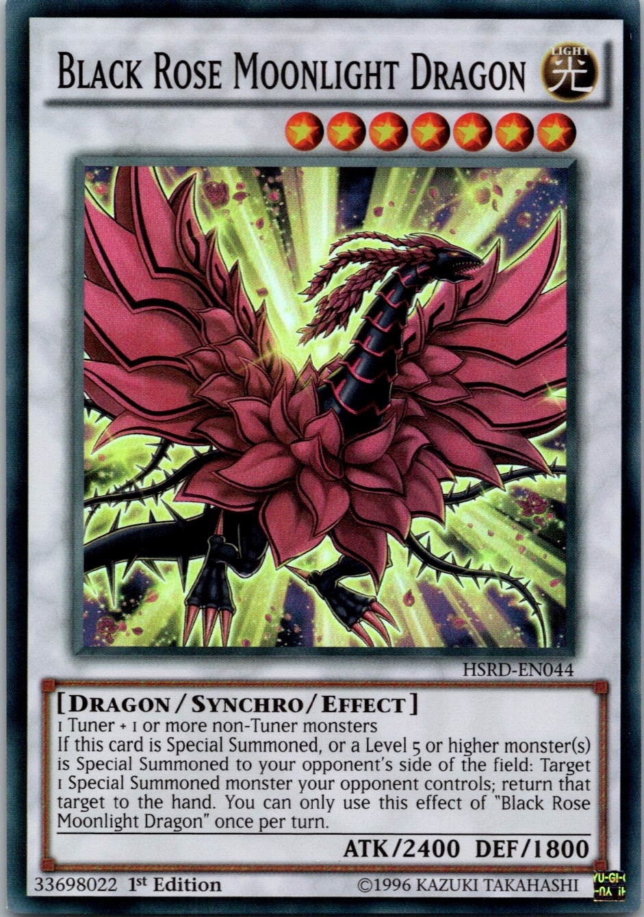 Yugioh Black Rose Moonlight Dragon HSRD-EN044 1st Edition Super Rare NM