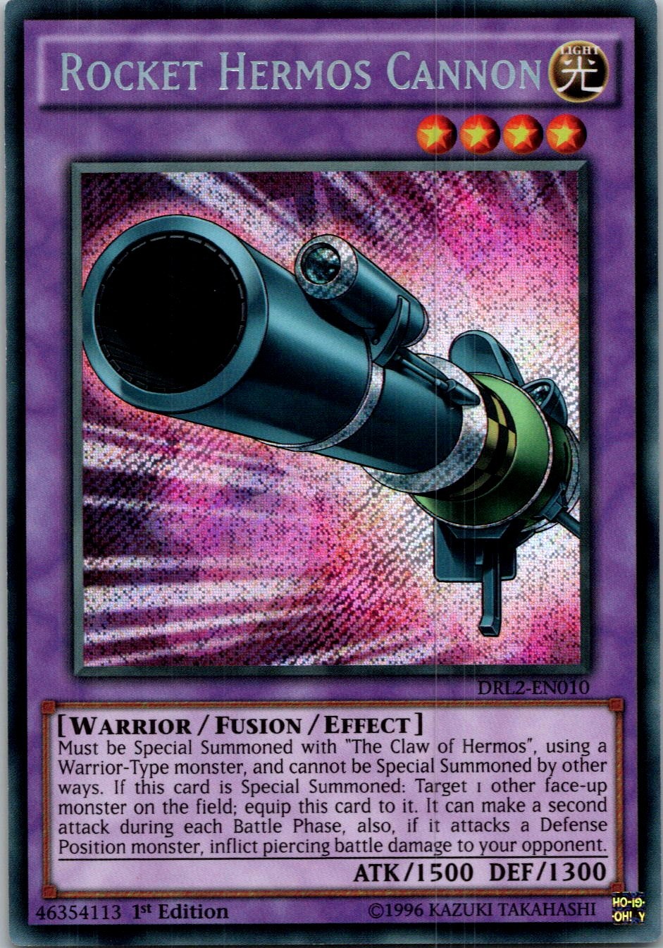 Yugioh Rocket Hermos Cannon DRL2-EN010 1st Edition Secret Rare NM