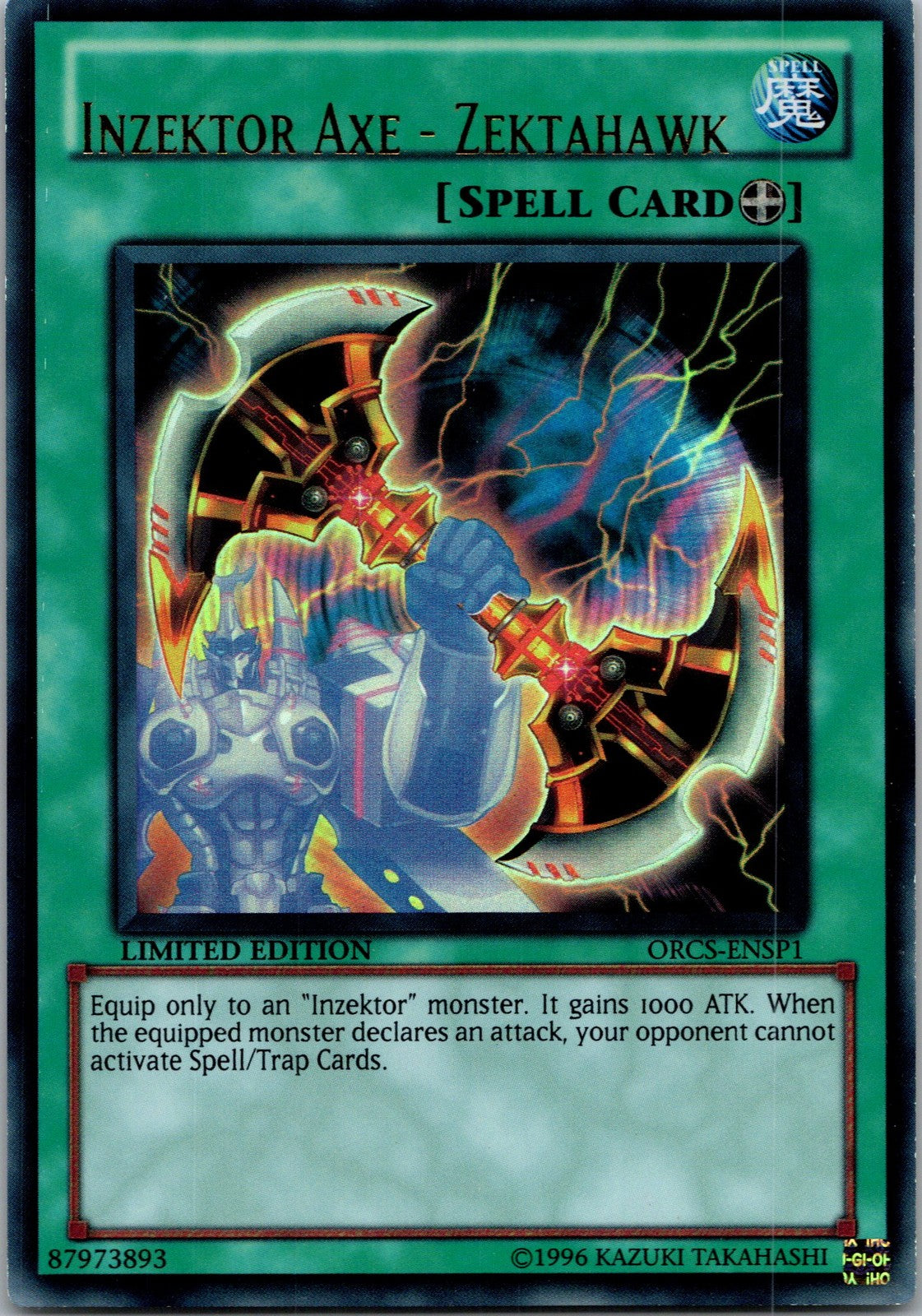 Yugioh Inzektor Axe - Zektahawk ORCS-ENSP1 Limited Edition Ultra Rare NM