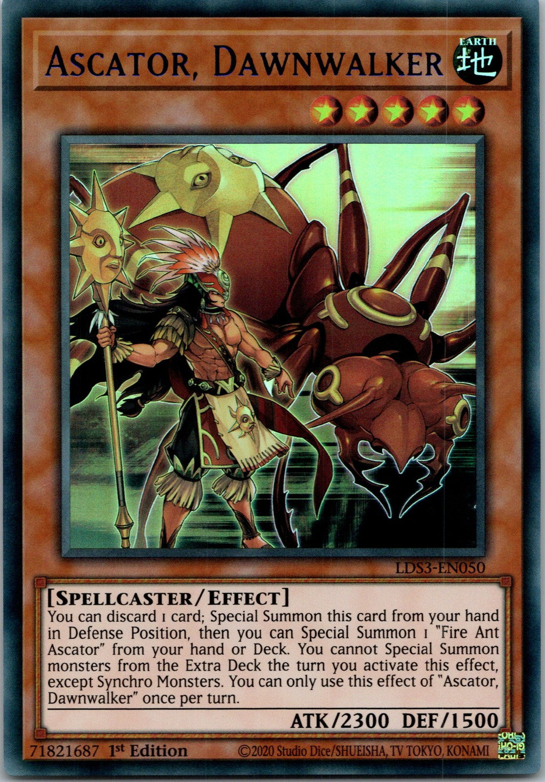 Yugioh Ascator, Dawnwalker (Blue) LDS3-EN050 1st Edition Ultra Rare NM