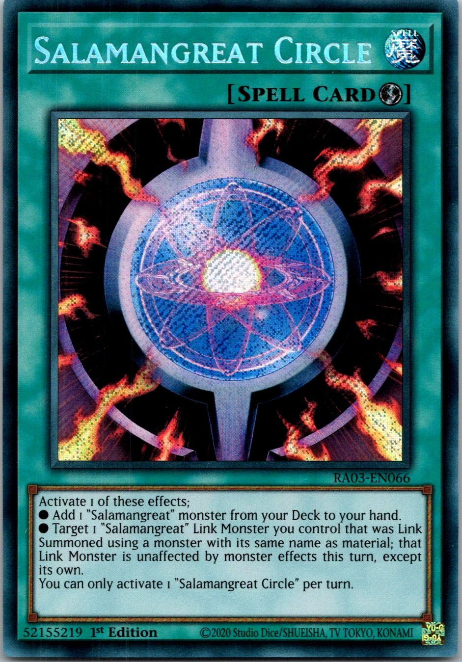 Yugioh Salamangreat Circle (Secret Rare) RA03-EN066 1st Edition Secret Rare NM