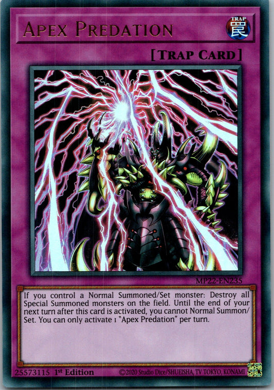 Yugioh Apex Predation MP22-EN235 1st Edition Ultra Rare NM