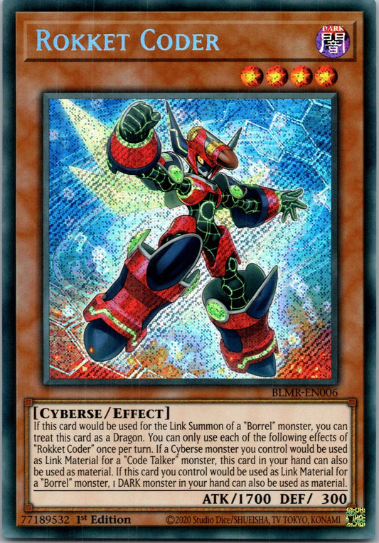 Yugioh Rokket Coder BLMR-EN006 1st Edition Secret Rare NM