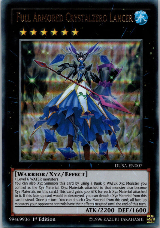 Yugioh Full Armored Crystalzero Lancer DUSA-EN007 1st Edition Ultra Rare NM