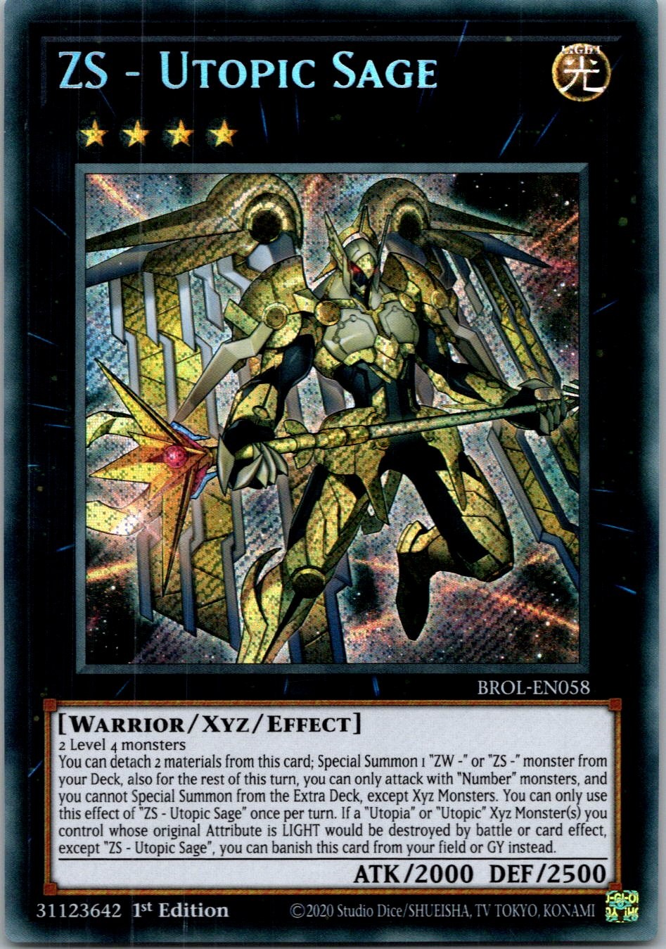 Yugioh ZS - Utopic Sage BROL-EN058 1st Edition Secret Rare NM