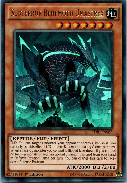 Yugioh Subterror Behemoth Umastryx TDIL-EN083 1st Edition Ultra Rare NM