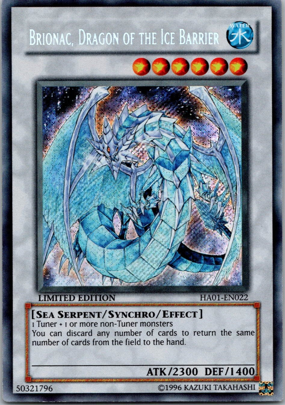 Yugioh Brionac, Dragon of the Ice Barrier HA01-EN022 Limited Edition Secret NM