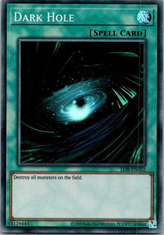 Yugioh Dark Hole LOB-EN052 Super Rare NM
