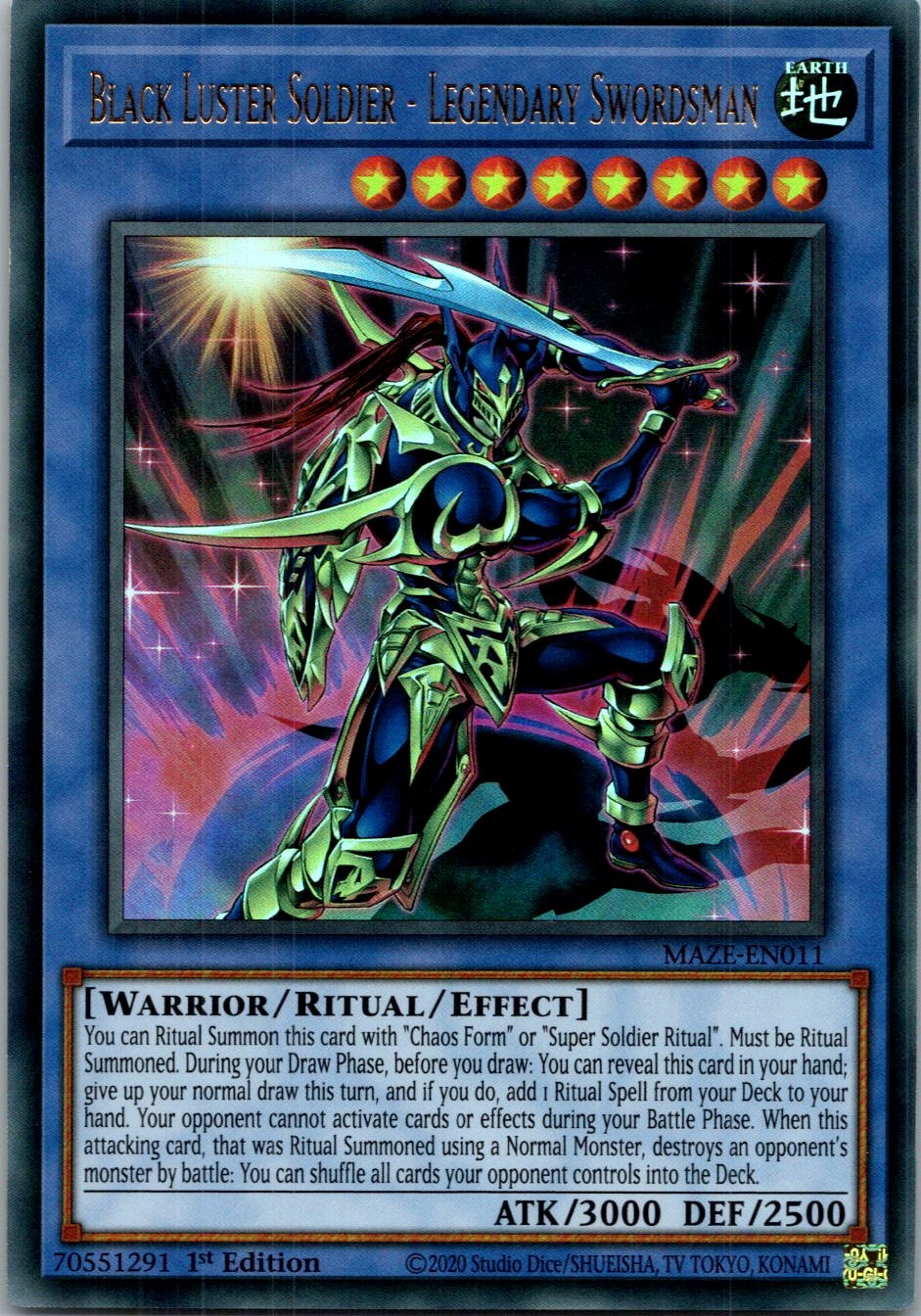 Yugioh Black Luster Soldier - Legendary Swordsman MAZE-EN011 1st Ed Ultra NM