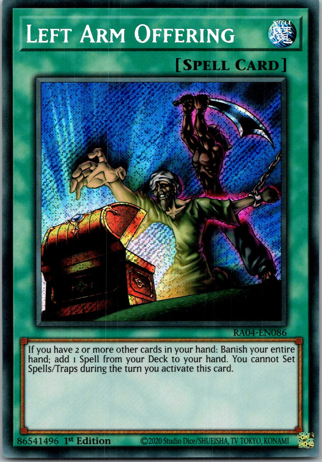 Yugioh Left Arm Offering (Secret Rare) RA04-EN086 1st Edition Secret Rare NM