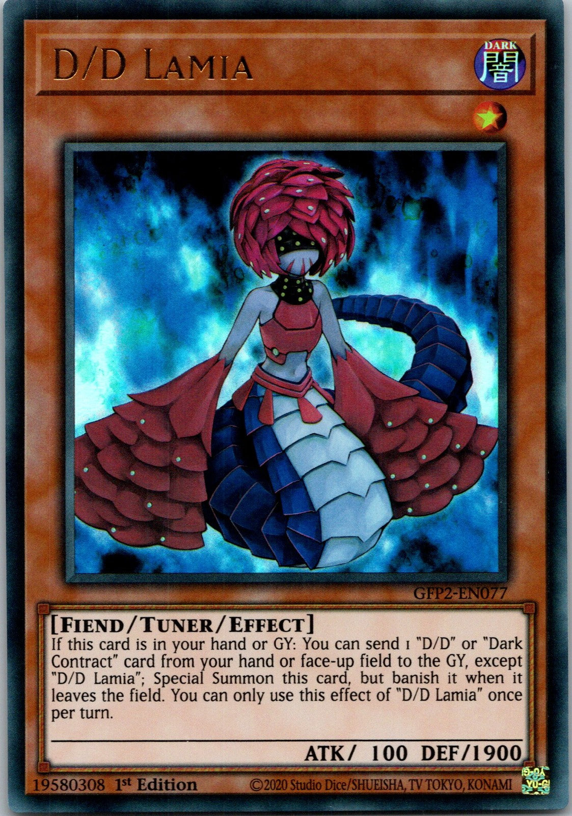 Yugioh D/D Lamia GFP2-EN077 1st Edition Ultra Rare NM