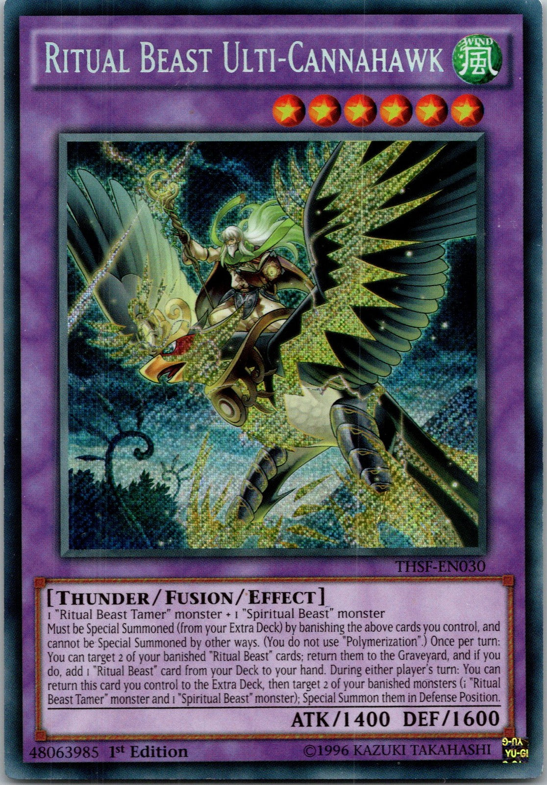 Yugioh Ritual Beast Ulti-Cannahawk THSF-EN030 1st Edition Secret Rare NM