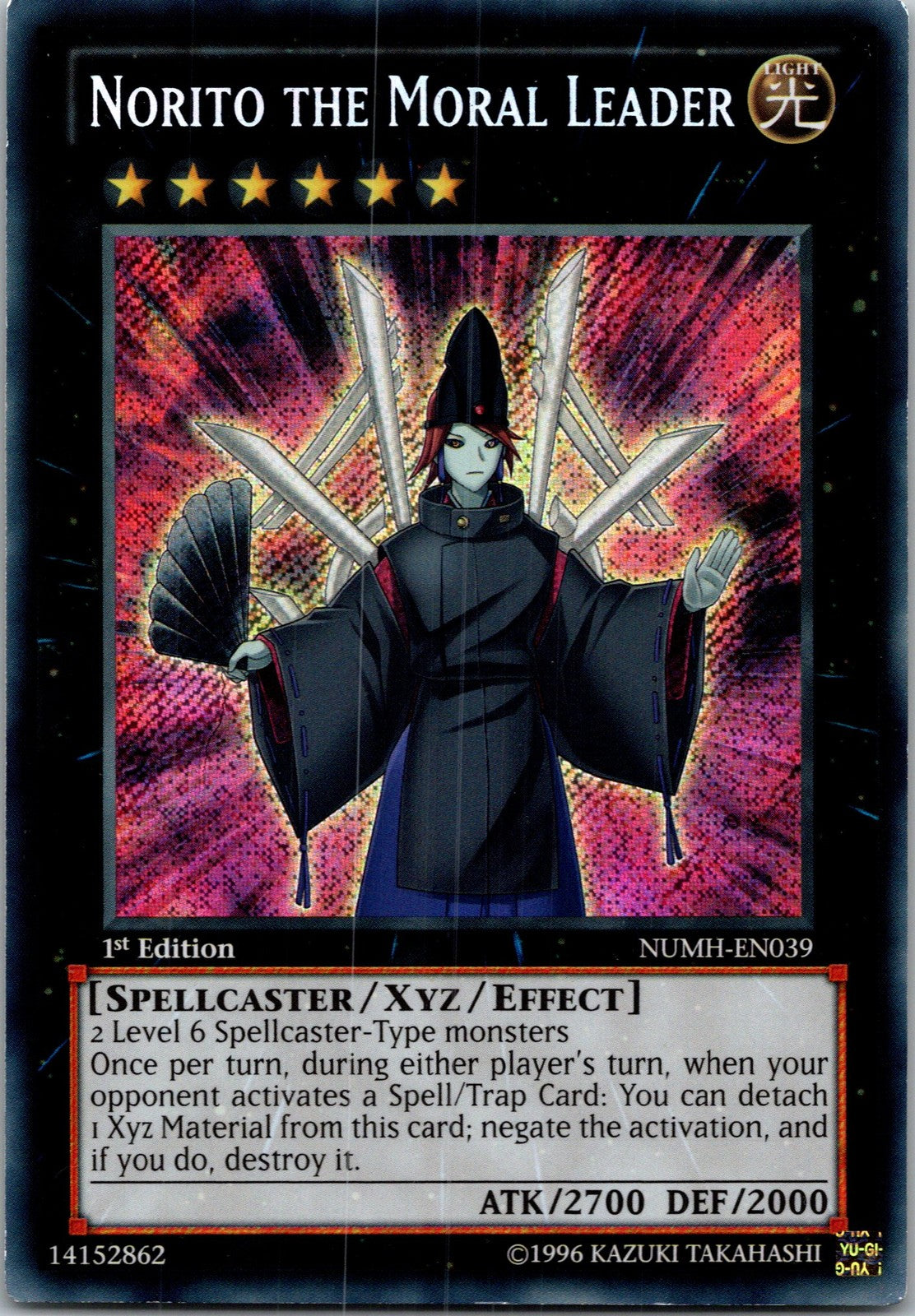 Yugioh Norito the Moral Leader NUMH-EN039 1st Edition Secret Rare NM